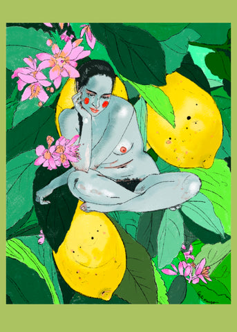 Body in lemons print